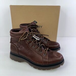 Sperry Mens Watertown LTT Waterproof Outdoor Boots Brown Leather Tan Size 7